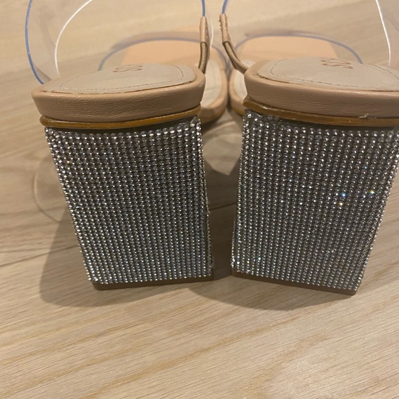 Clear and rhinestone block heel sandals - Picture 5 of 9